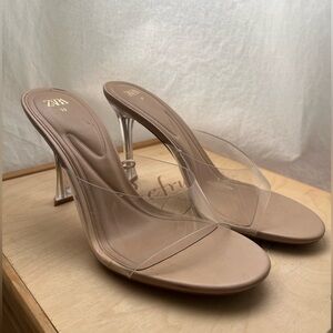 Zara Clear PVC Heeled Sandals